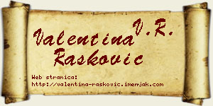 Valentina Rašković vizit kartica